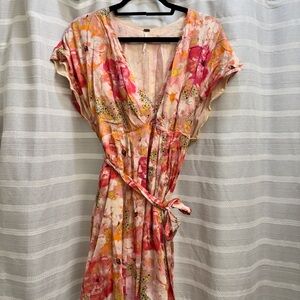 Floral Wrap Free People Dress with Tie Waist